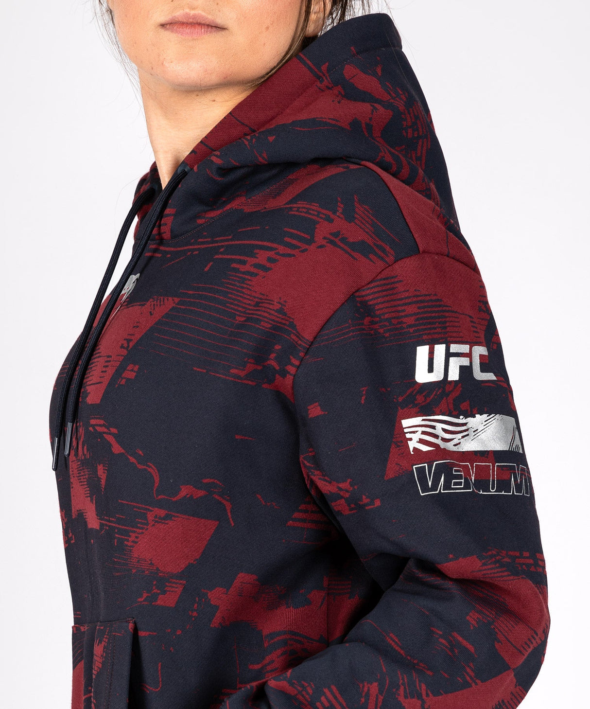 Venum UFC Hoodie Zenith - Marineblauw/Bordeauxrood/Zilver
