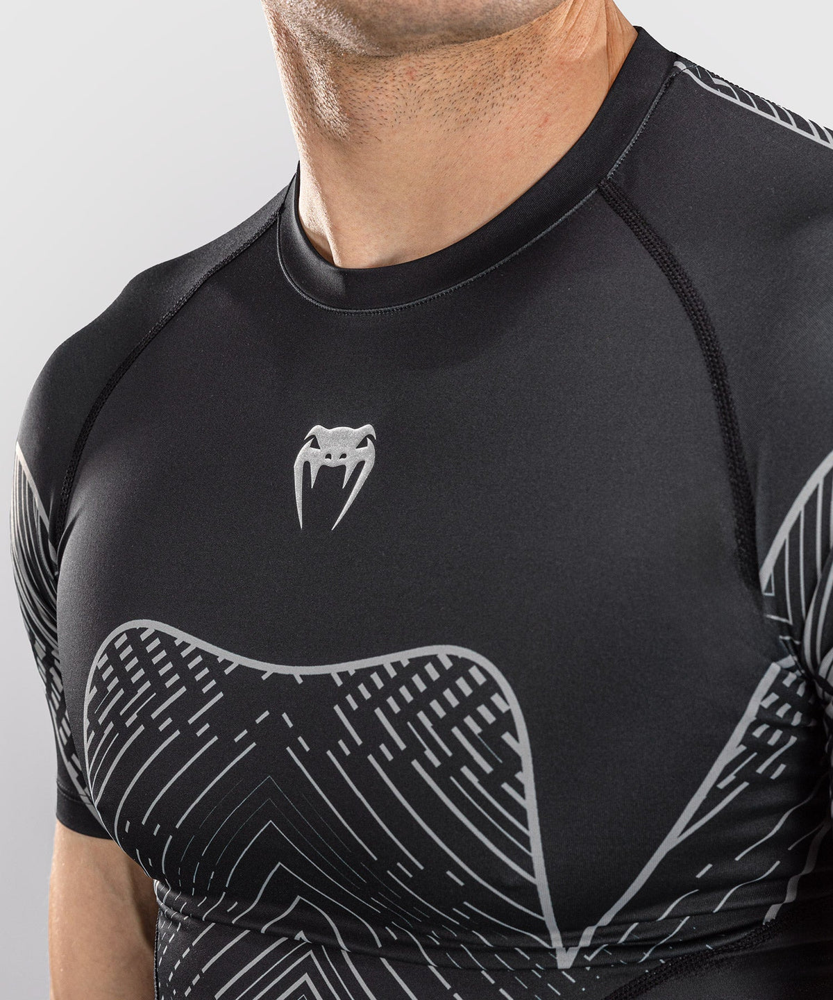 Venum Rashguard Midnight Fury - Zwart/Grijs/Zilver