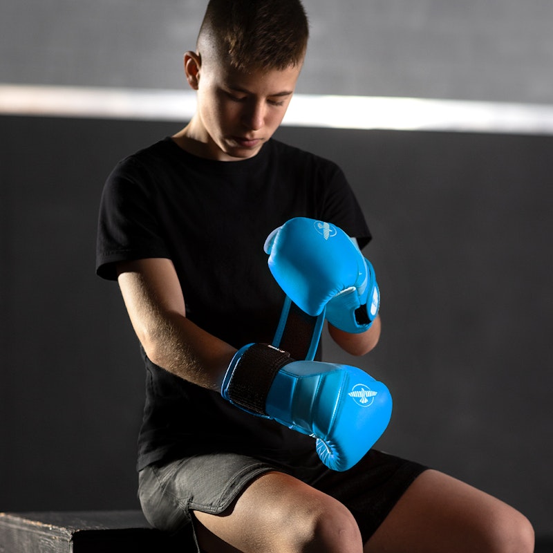 Hayabusa Bokshandschoenen T3 Kids - Neon Blauw