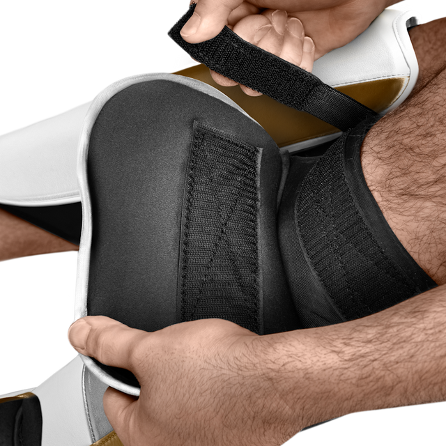 Hayabusa Skinnebensbeskyttere T3 Full - Hvid/Guld