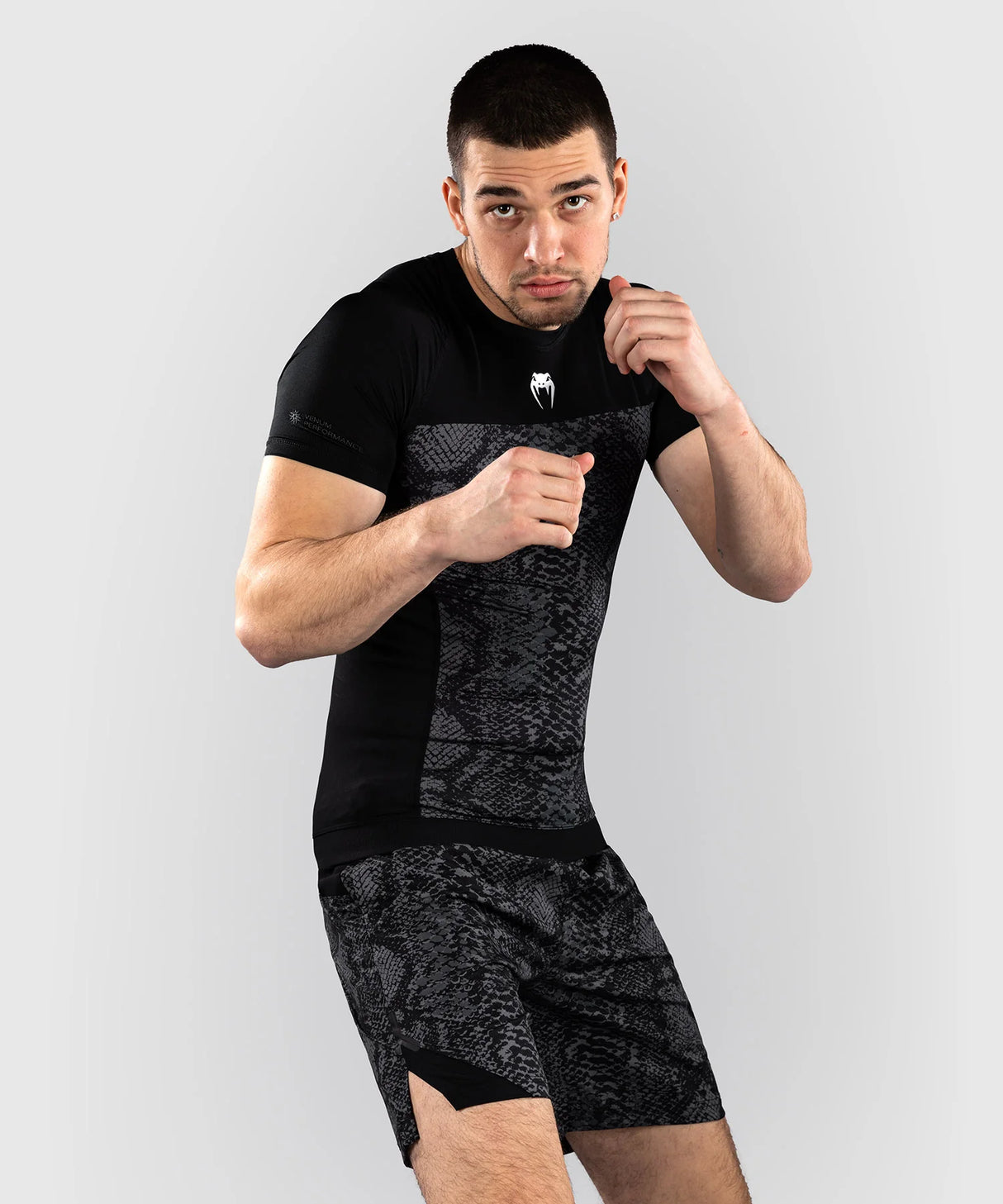 Venum Rashguard Korte Mouwen G-Fit Scales - Zwart/Grijs