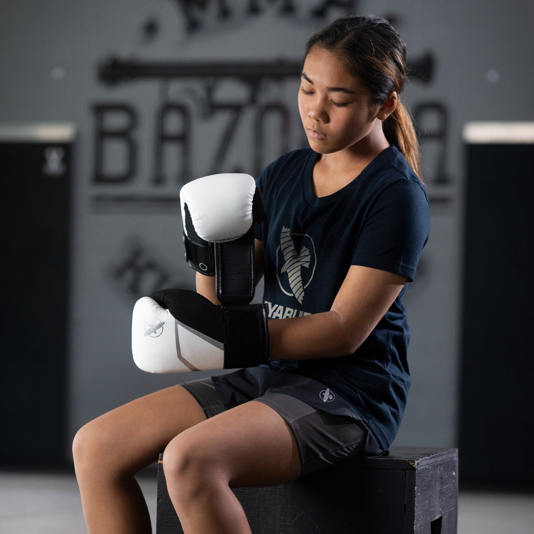 Hayabusa Bokshandschoenen E1 Kids - Wit/Zwart/Zilver