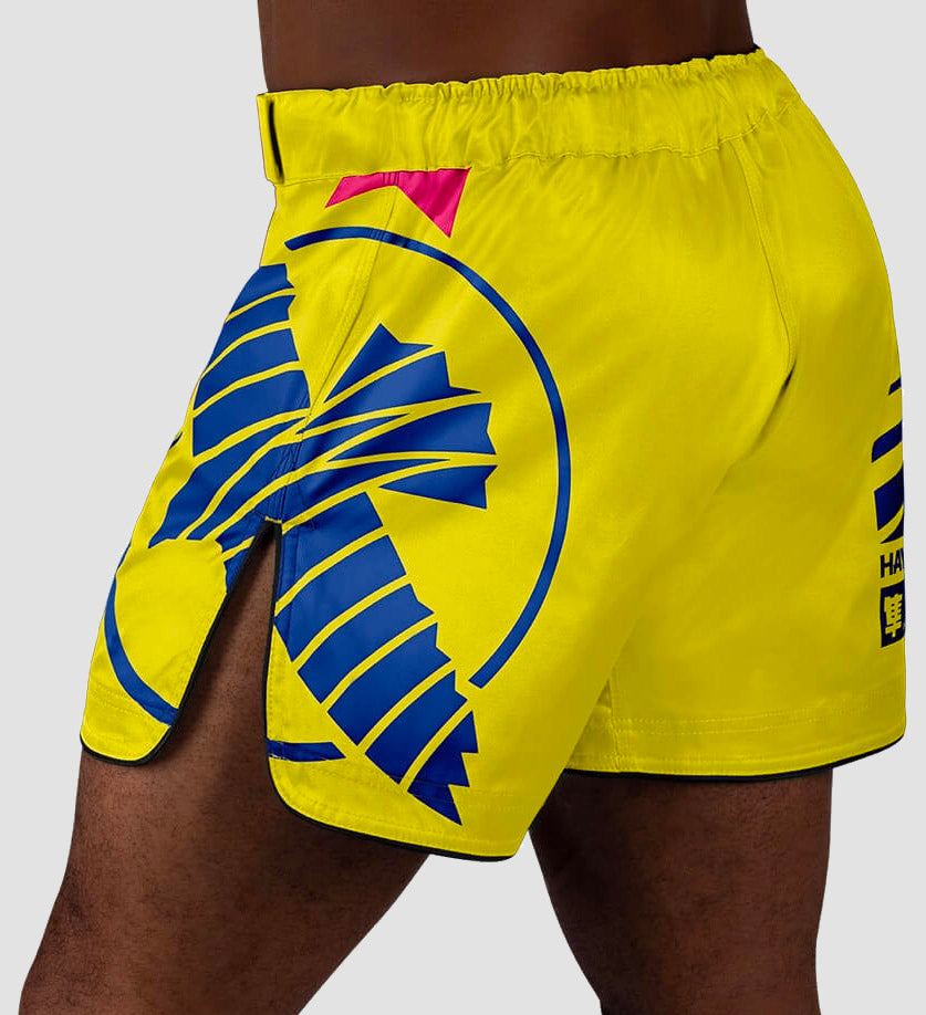 Hayabusa MMA Broekje Icon - Geel/Blauw/Roze - Shorts