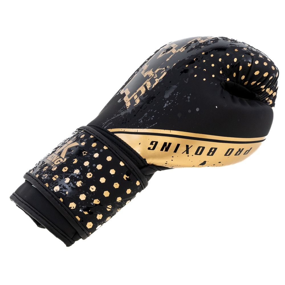 King Pro Boxing Bokshandschoenen Kids Hexagon - Zwart/Goud