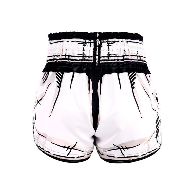 Pantalones de Muay Thai Twins TTBL Comic – Blanco/Negro
