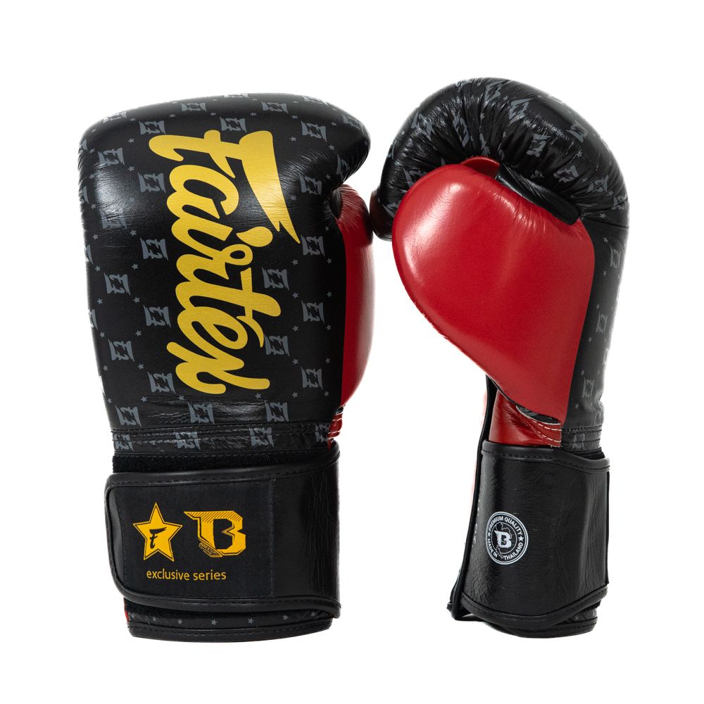 Fairtex Bokshandschoenen FXB Star - Zwart/Bordeaux Rood