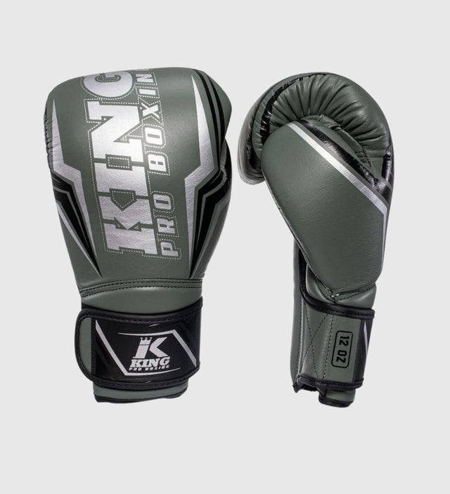 King Boxhandschuhe Thor – Khaki Grün/Schwarz/Silber – Boxhandschuhe
