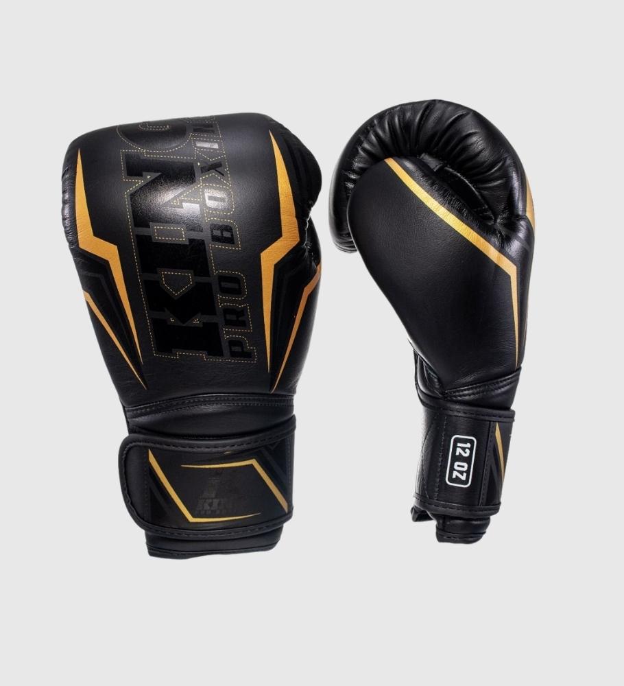 King (Kick)Bokshandschoenen Thor - Zwart/Goud - (Kick)Bokshandschoenen