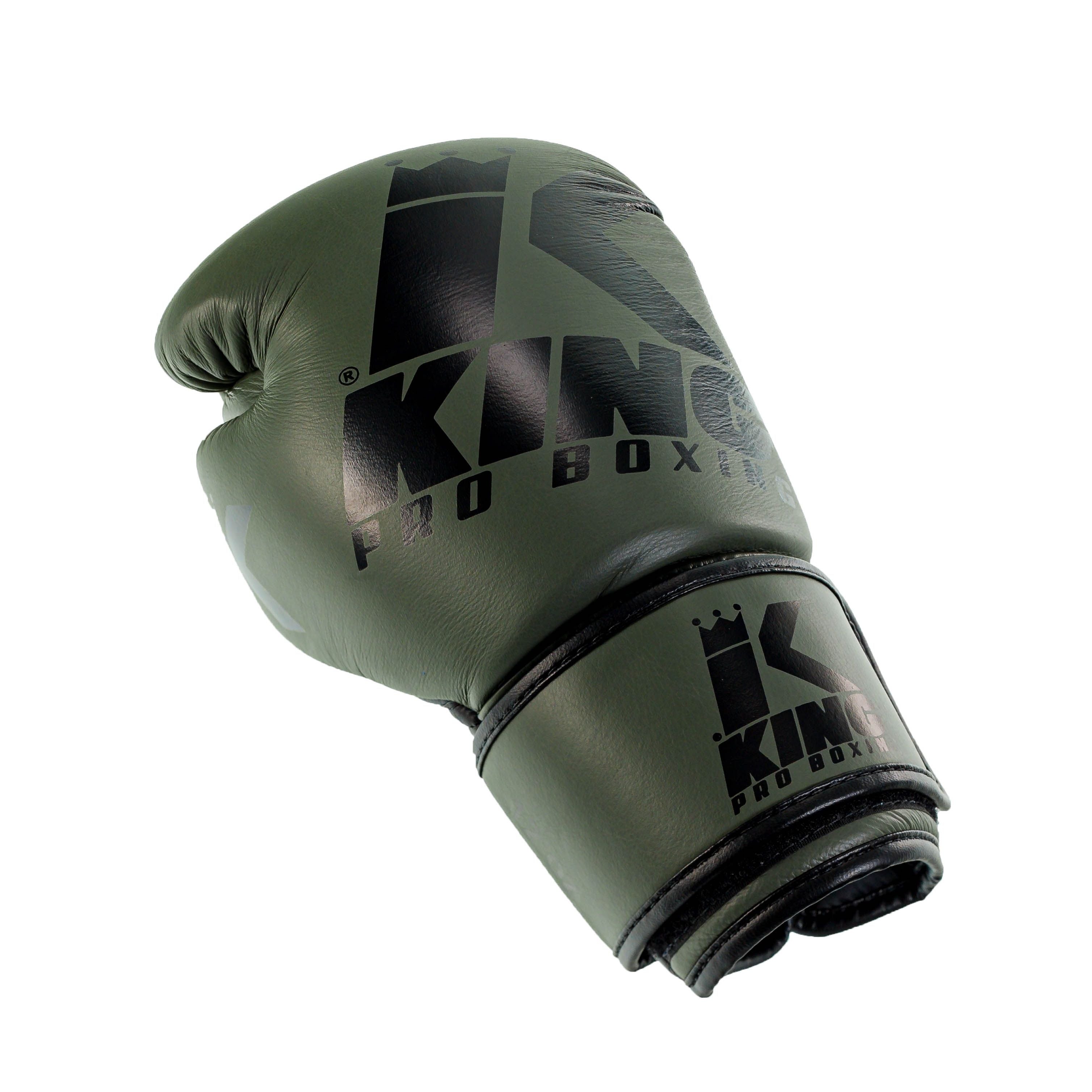 King Pro Boxing Bokshandschoenen Platinum - Kaki Groen/Zwart