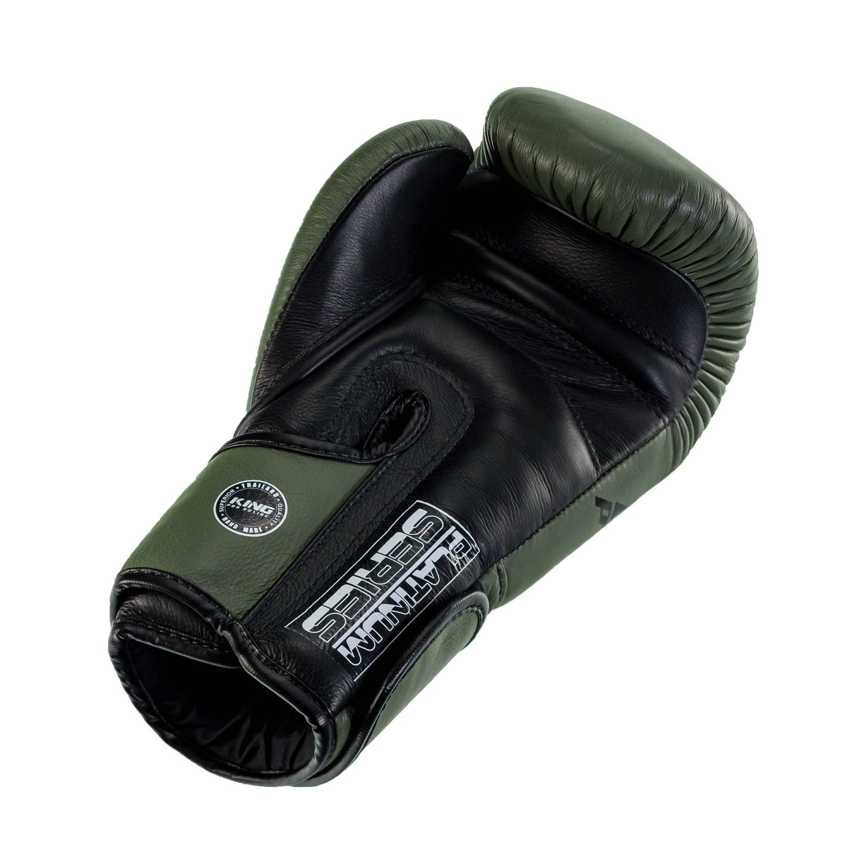 King Pro Boxing Platinum Boxing Gloves - Khaki Green/Black