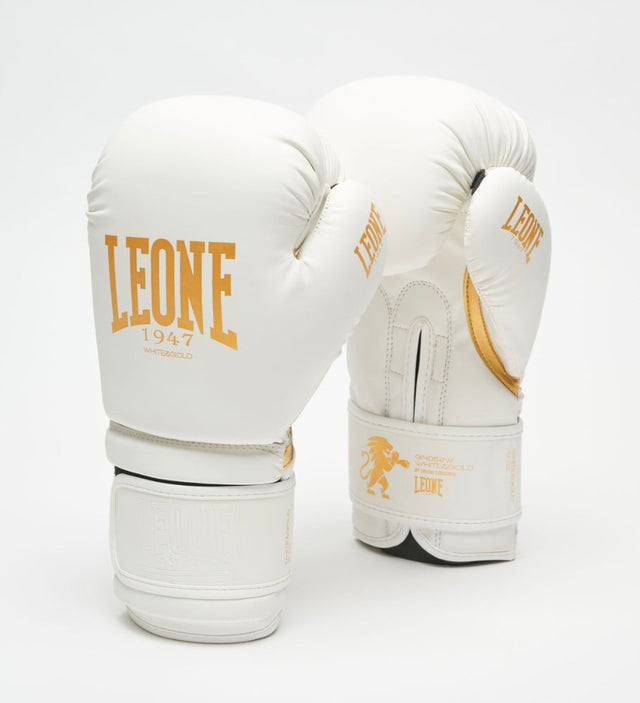 Guantoni da boxe Leone GN059W – Bianco/Oro