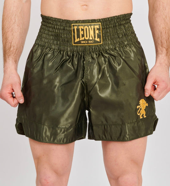 Leone Kickboks Broekje Basic - Kaki Groen/Goud