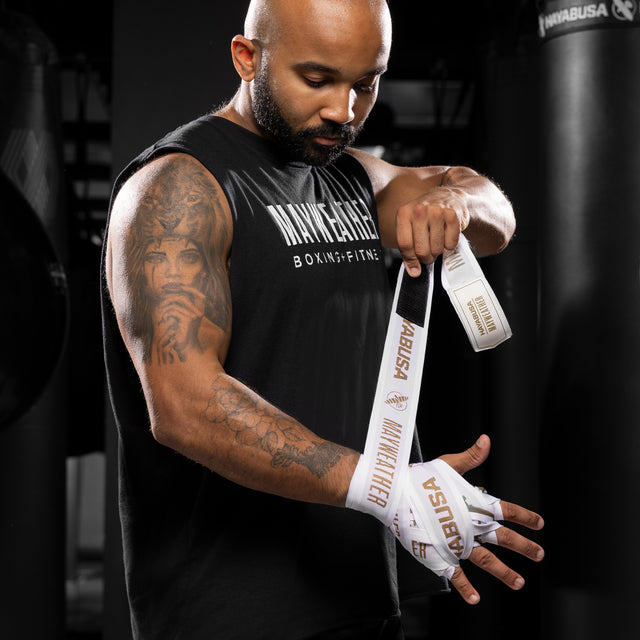 Hayabusa x Mayweather Deluxe Boxing Bandages - White/Gold