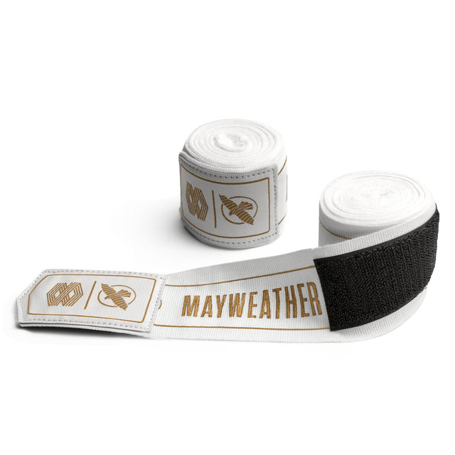 Hayabusa x Mayweather Bandagen Stretch – Weiß/Gold
