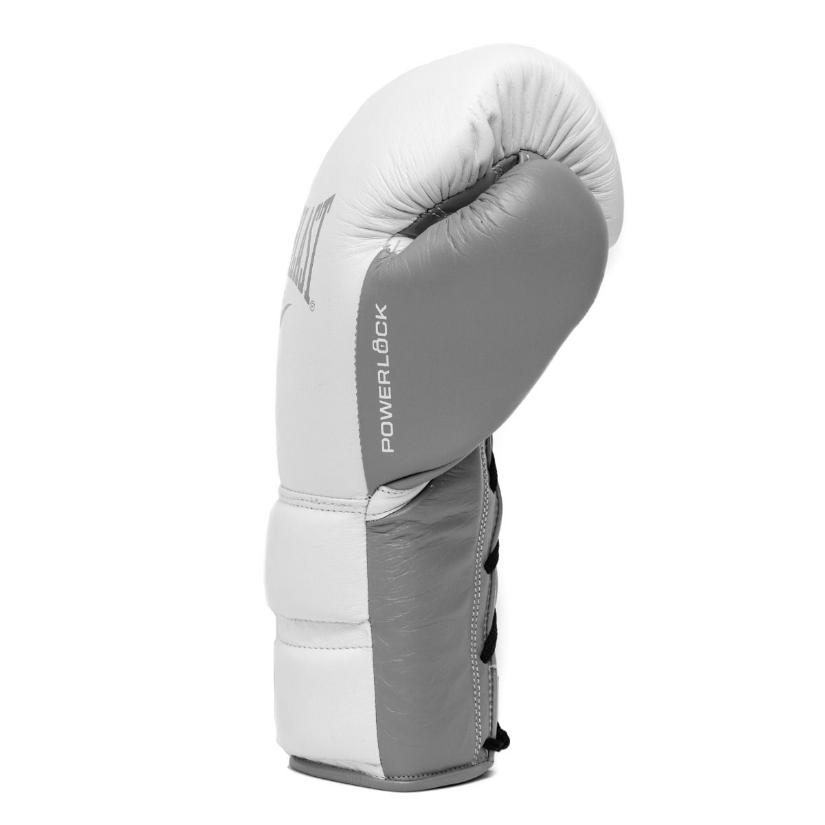 Everlast Powerlock 2 Pro Boxhandschuhe mit Schnürverschluss – Weiß/Grau