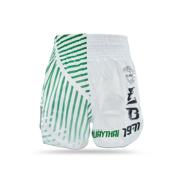 Fairtex Muay Thai shorts FXB Racer – Hvid/Grøn