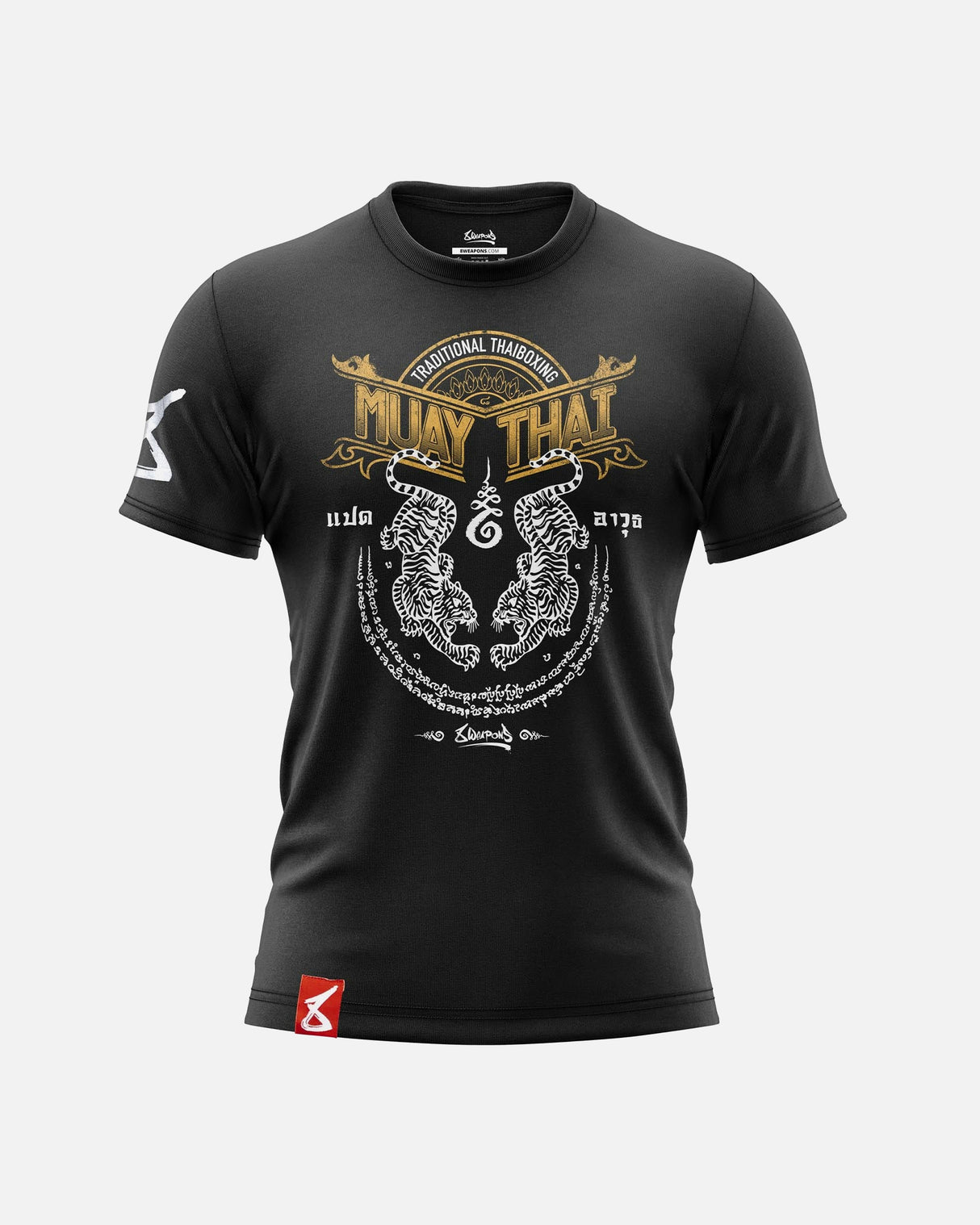 8 WEAPONS T-Shirt Sak Yant Tigers - Zwart