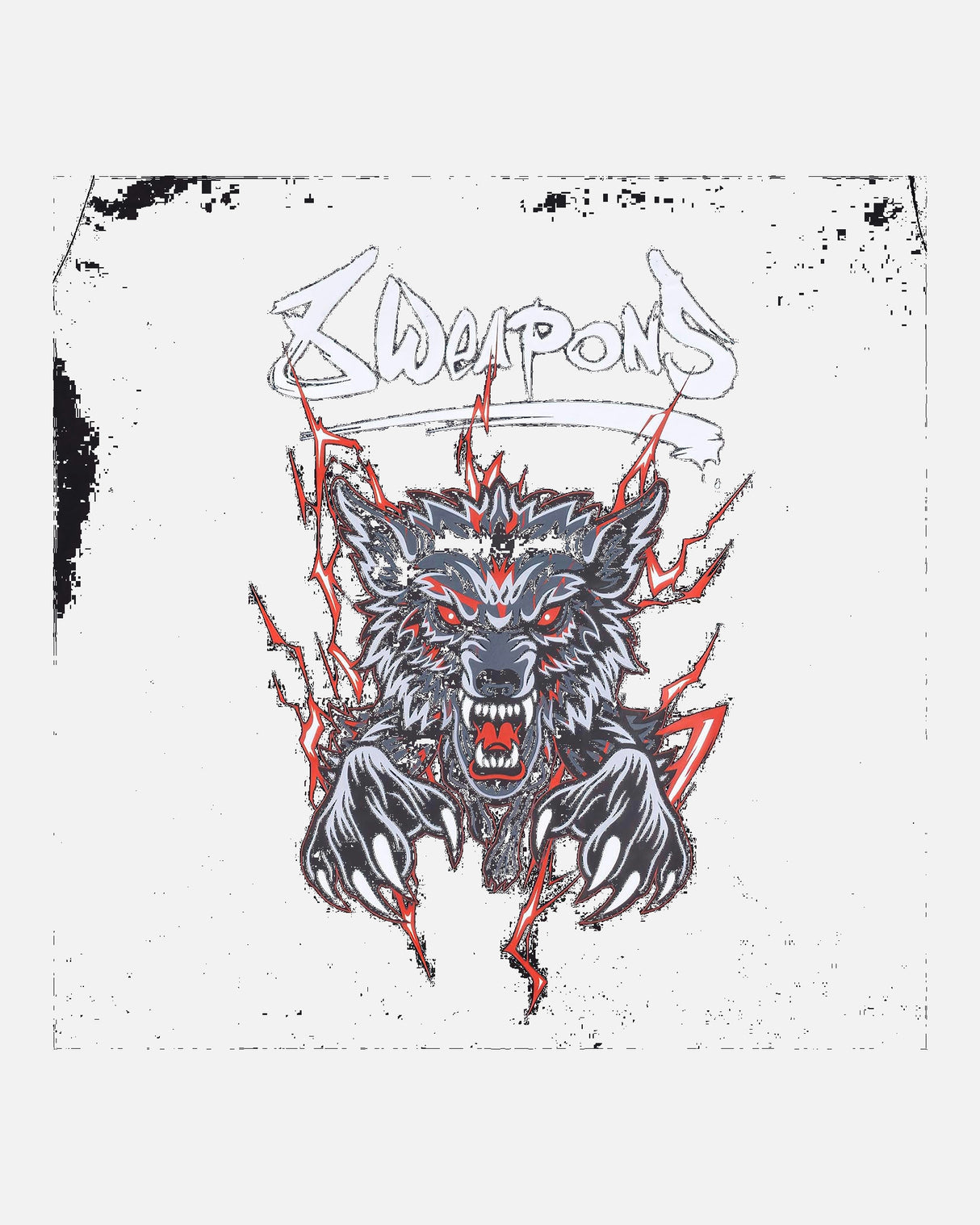 8 WEAPONS T-Shirt Beastial Wolf - Zwart/Rood