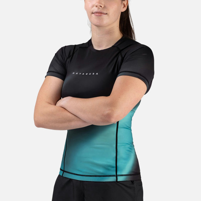 Hayabusa Rashguard Apex Nova Korte Mouwen Dames - Petrol