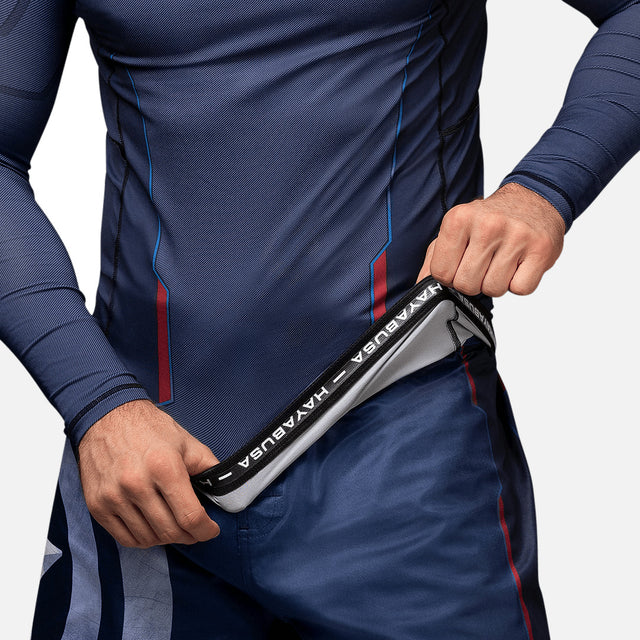 Marvel Rashguard Captain America Lange Mouwen - Blauw