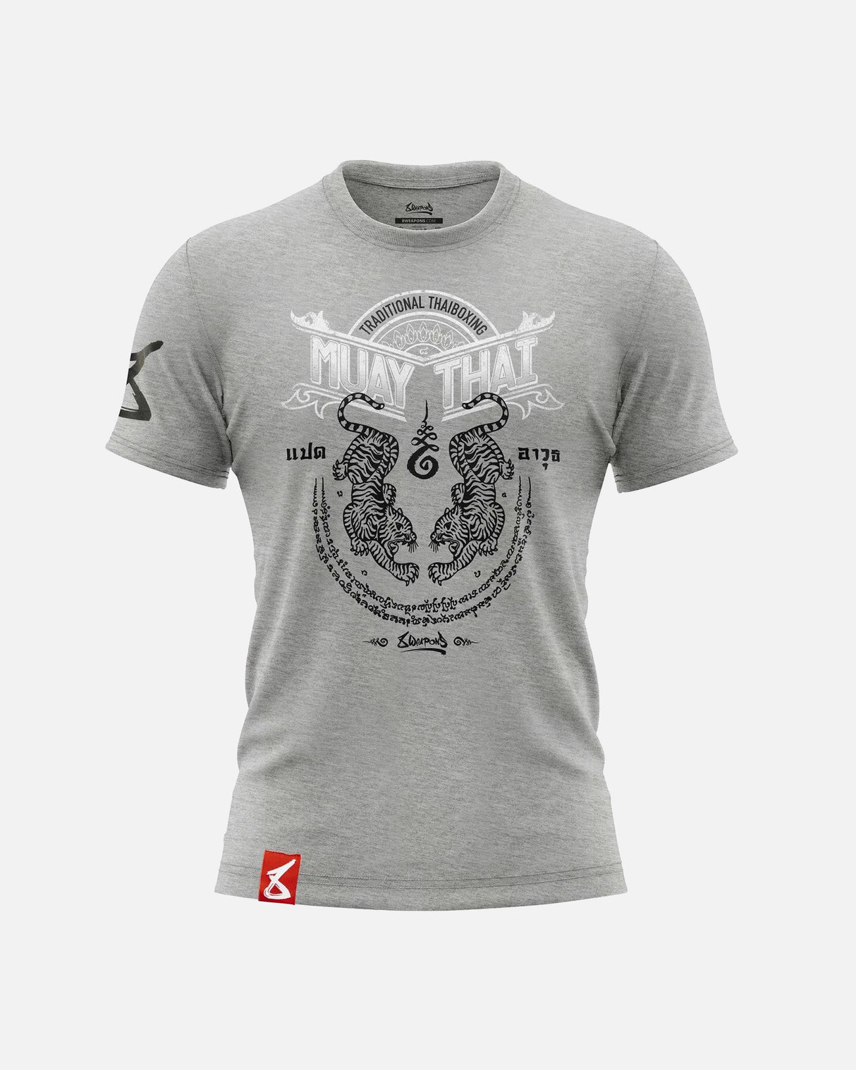 8 WEAPONS T-Shirt Sak Yant Tigers - Grijs