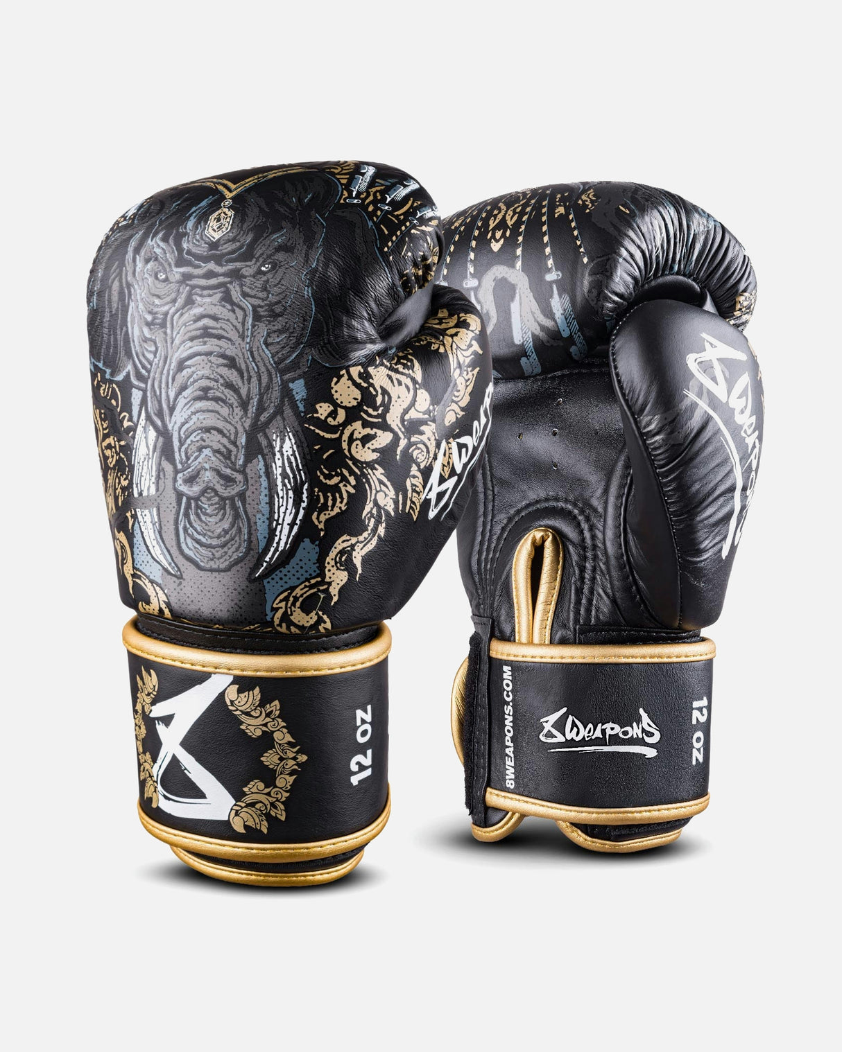 8 WEAPONS Bokshandschoenen Three Elephants 2.0 - Zwart/Goud