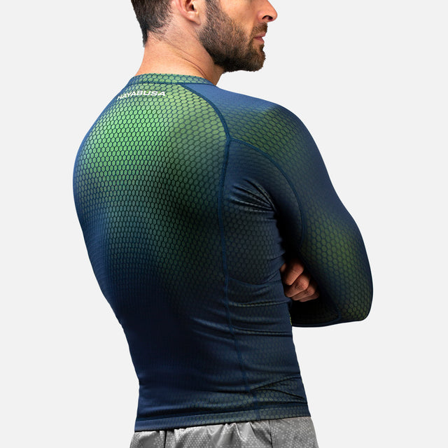 Rashguard Hayabusa Fusion Mangas Compridas – Azul/Verde