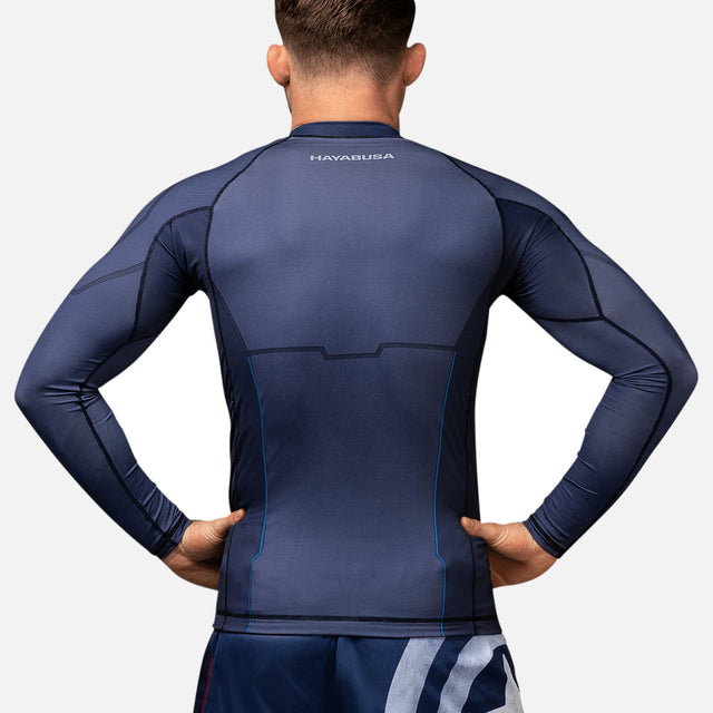 Marvel Rashguard Captain America Lange Mouwen - Blauw