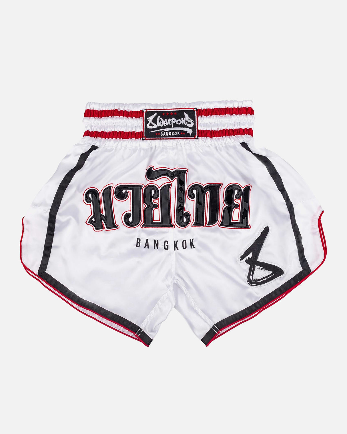 8 WEAPONS Muay Thai Shorts Bangkok - Wit/Zwart
