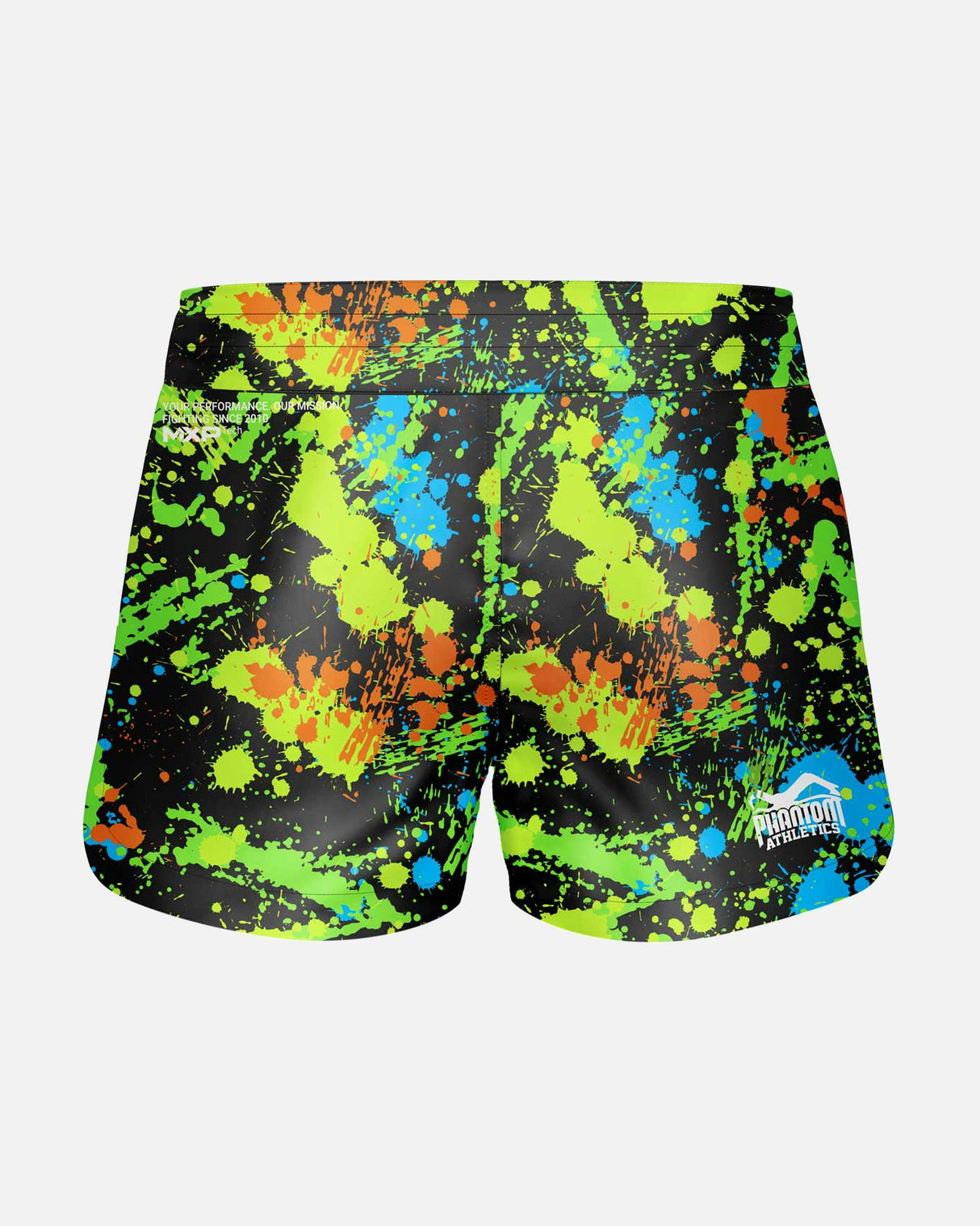 Phantom Athletics MMA-Shorts Fusion Splatter – Schwarz/Neon