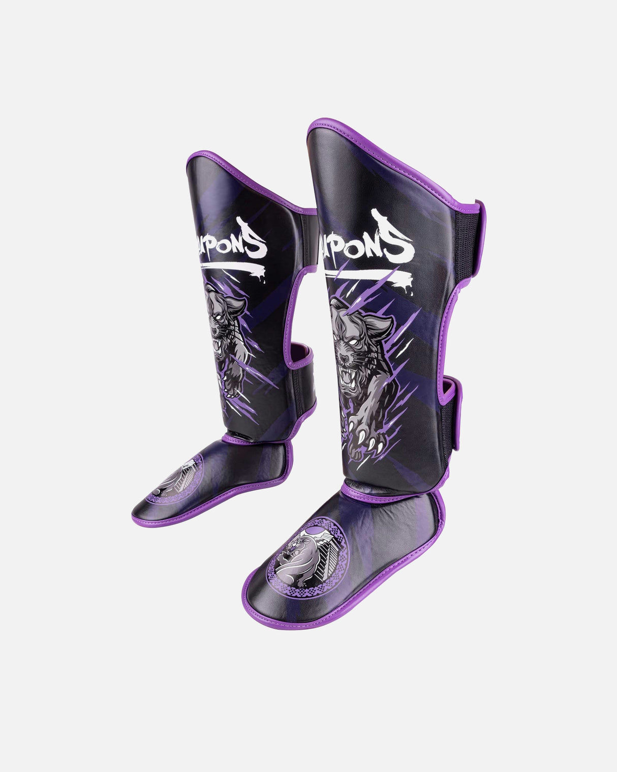 8 WEAPONS Scheenbeschermers Beastial Panther - Zwart/Paars