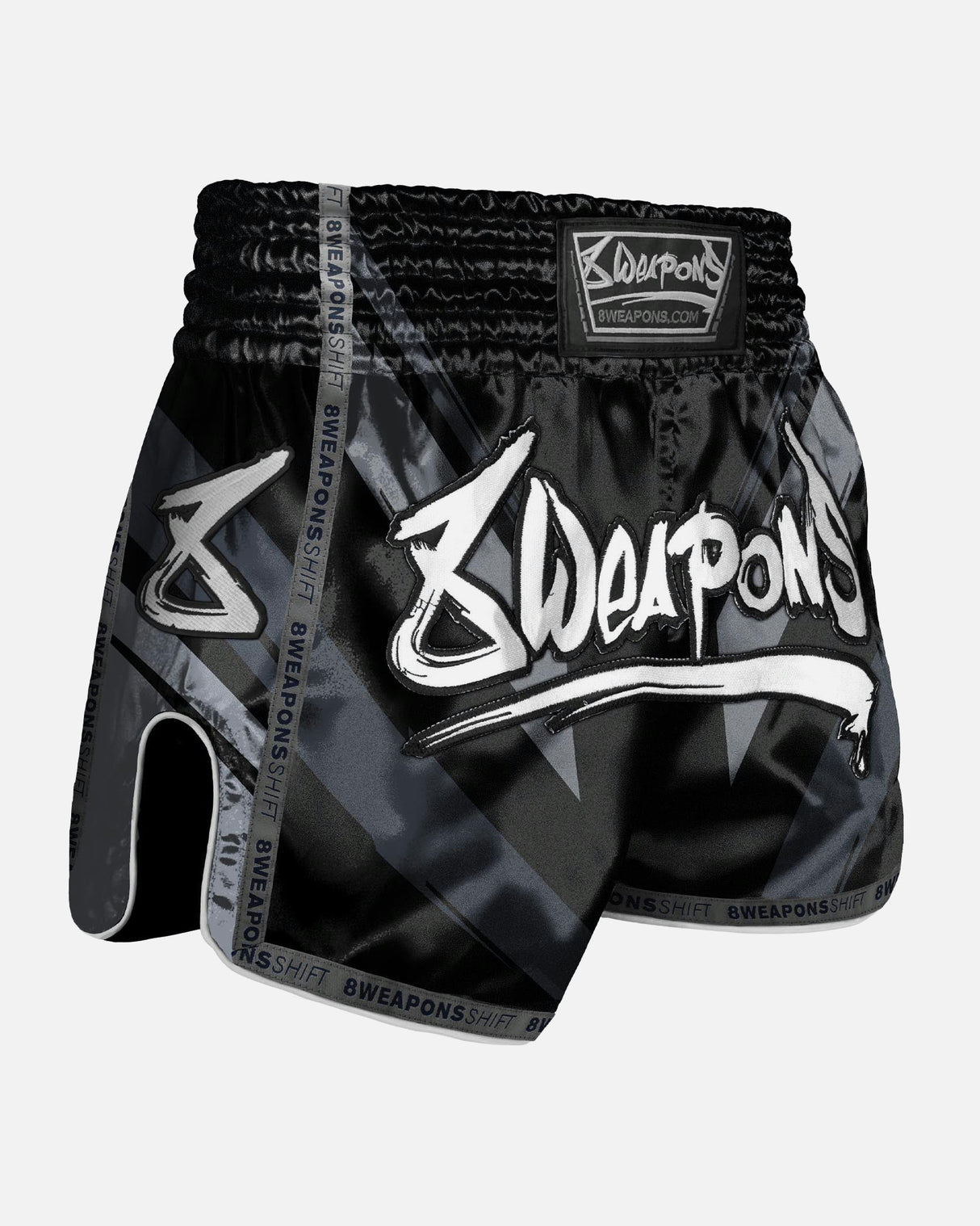 8 WEAPONS Muay Thai Shorts Shift - Zwart Mat