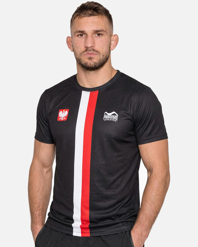 Phantom Athletics Træningsshirt EVO+ Team Polen – Sort/Rød/Hvid