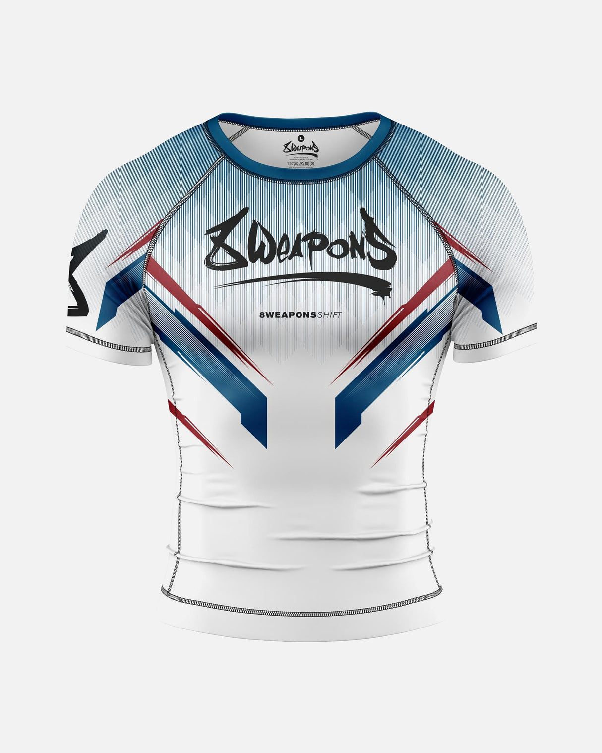 8 WEAPONS Rashguard Shift - Wit/Navy/Rood