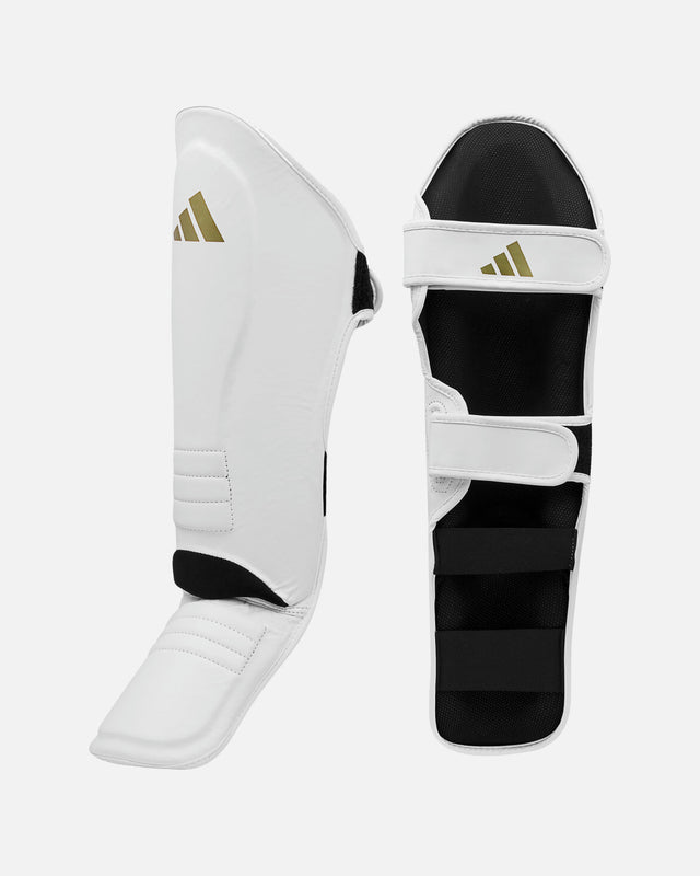 Adidas Schienbeinschoner Speed Thai Shin-n-Step – Weiß/Gold