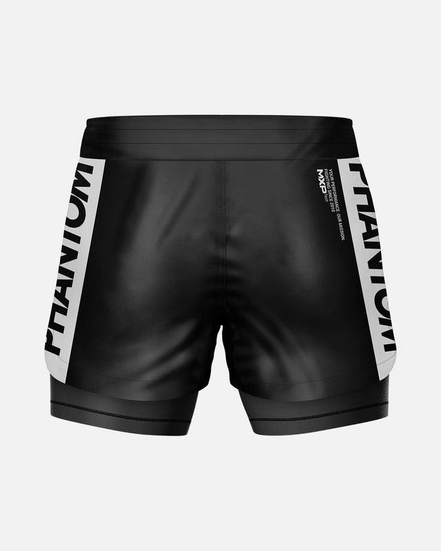 Phantom Athletics Compressie Shorts Fusion 2in1 Apex - Zwart