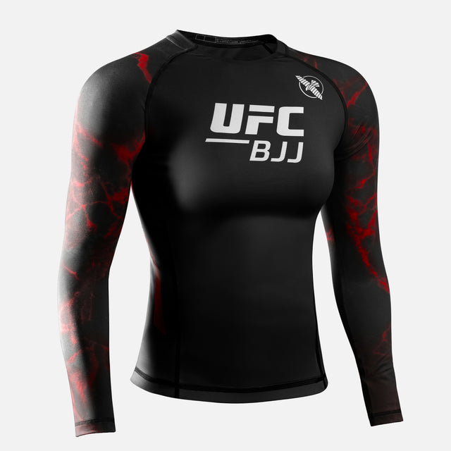 Hayabusa x UFC Rashguard BJJ Manches Longues Femme – Noir/Rouge