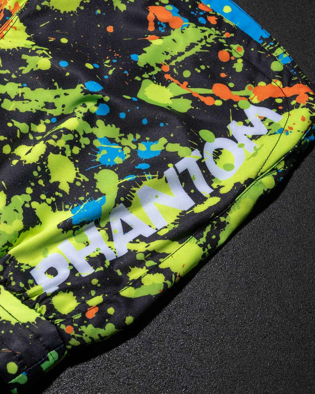Phantom Athletics MMA Shorts Fusion Splatter - Zwart/Neon