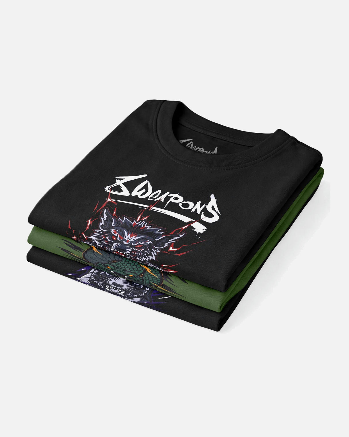 8 WEAPONS T-Shirt Beastial Wolf - Zwart/Rood