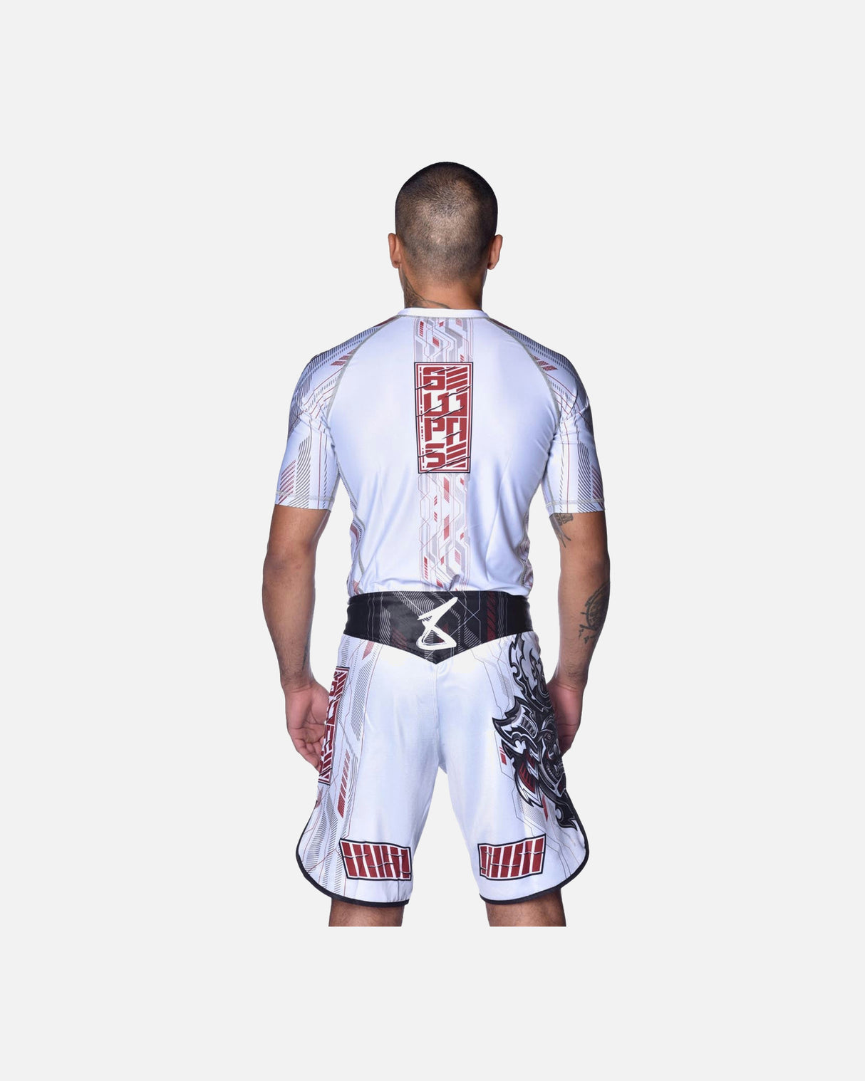 8 WEAPONS MMA Shorts Samurai 2.0 - Wit/Rood