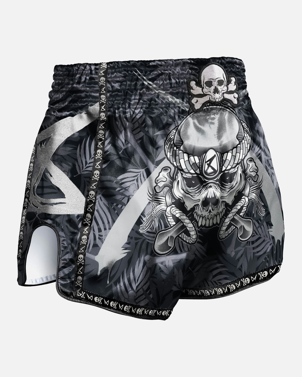 8 WEAPONS Muay Thai Shorts Bone Island - Zwart