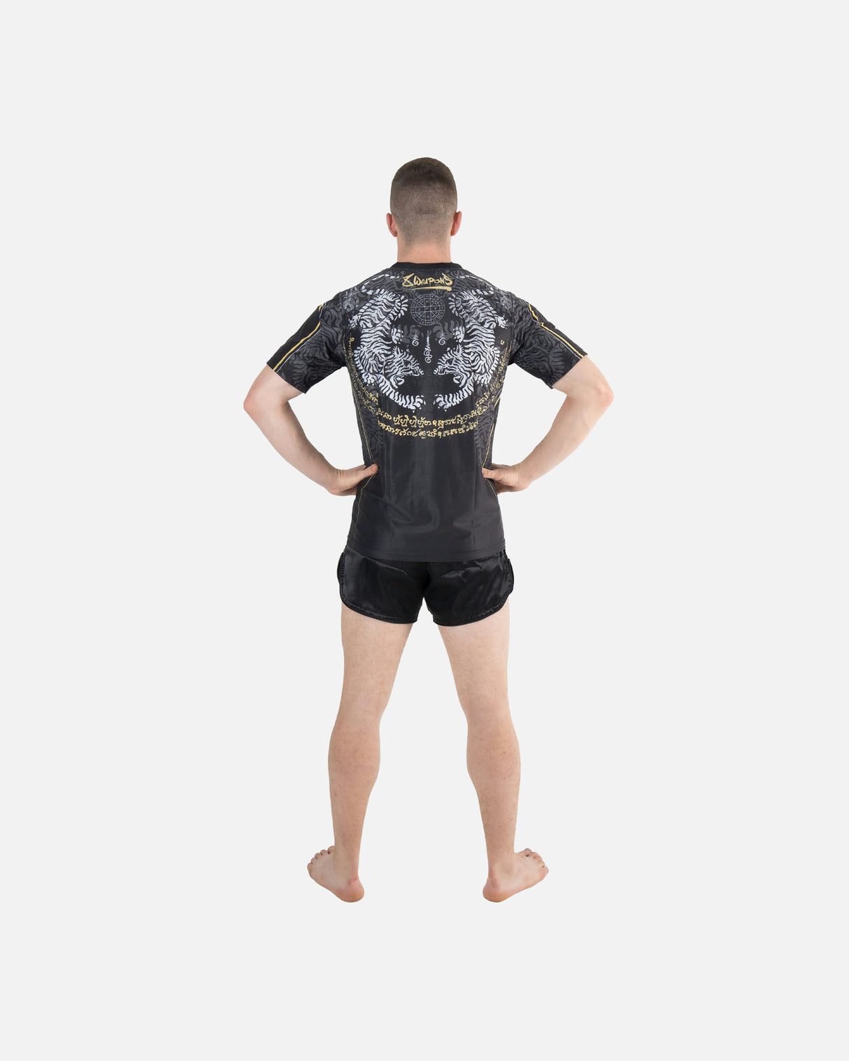 8 WEAPONS Functioneel T-Shirt Tiger Yant - Zwart/Geel