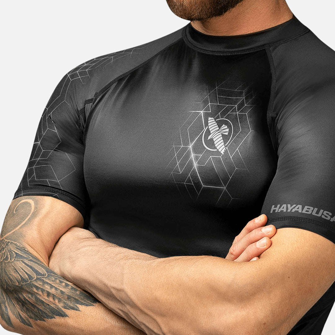 Hayabusa Rashguard Geo Korte Mouwen - Grijs