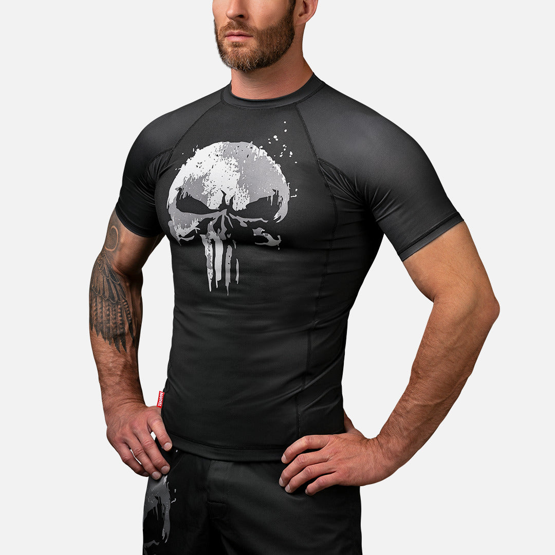 Hayabusa x Marvel Rashguard The Punisher Korte Mouwen - Zwart