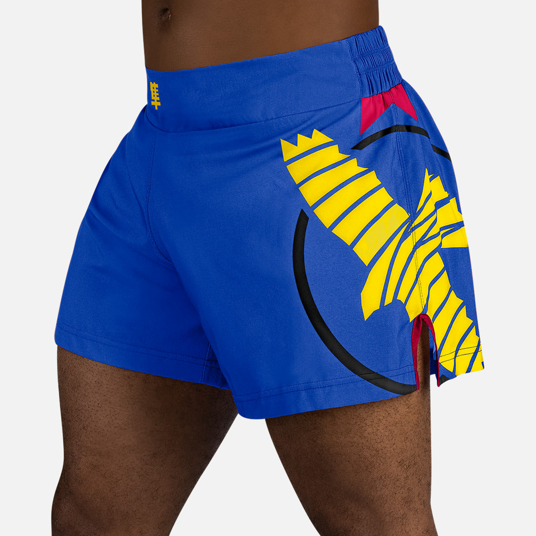 Hayabusa Muay Thai Shorts Icon - Blauw/Geel