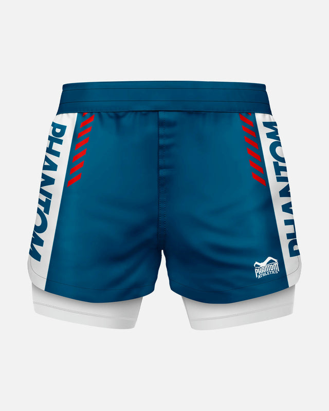 Phantom Athletics Compressie Shorts Fusion 2in1 Apex - Blauw