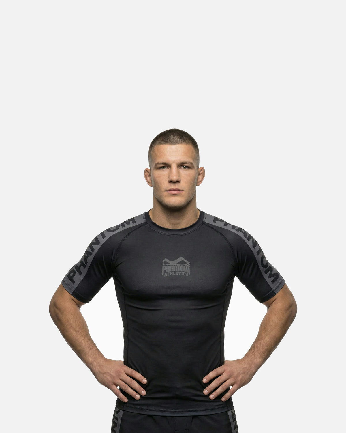 Phantom Athletics Rashguard EVO Apex Korte Mouwen - Zwart/Grijs