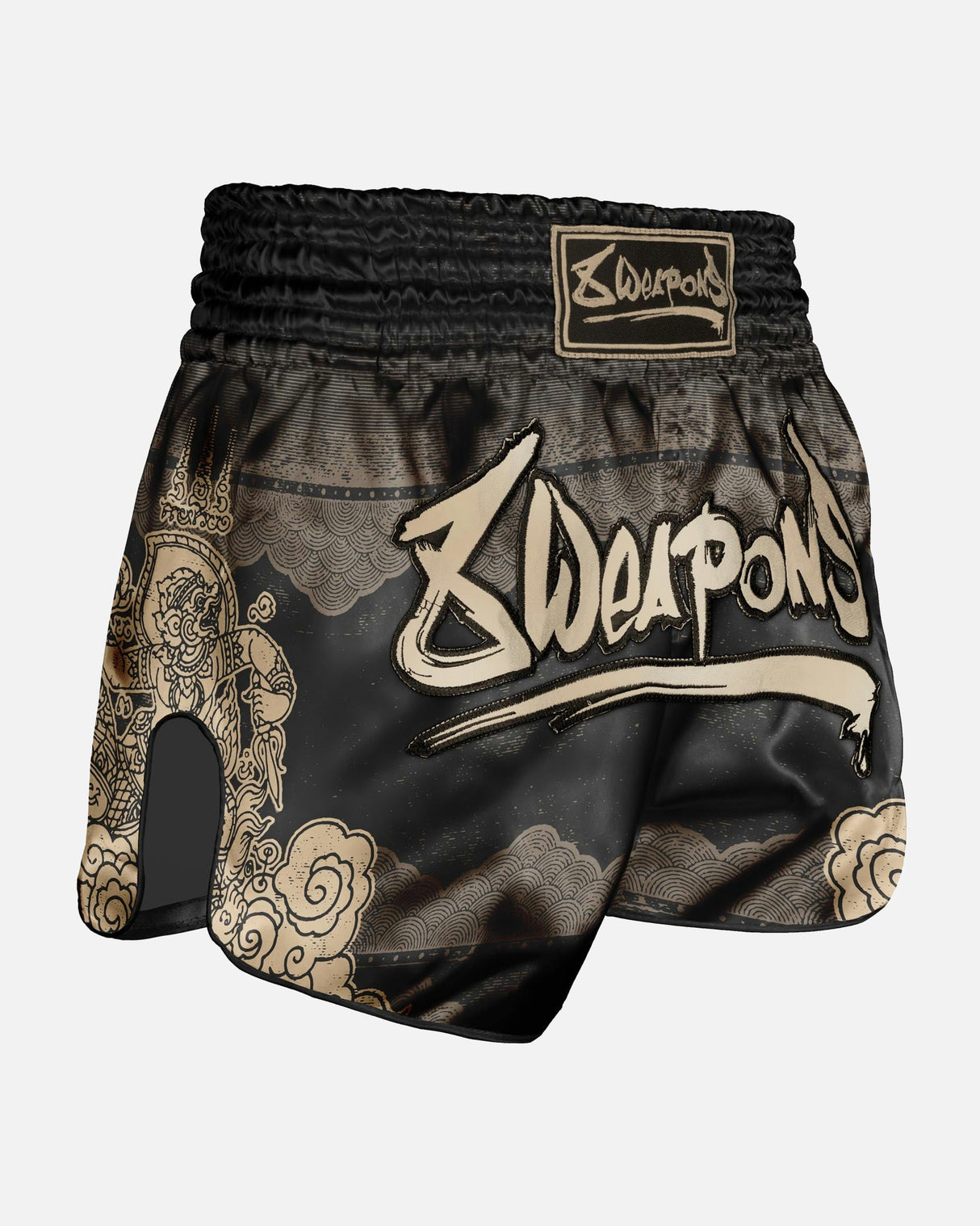 8 WEAPONS Muay Thai Shorts Hanuman - Zwart/Goud