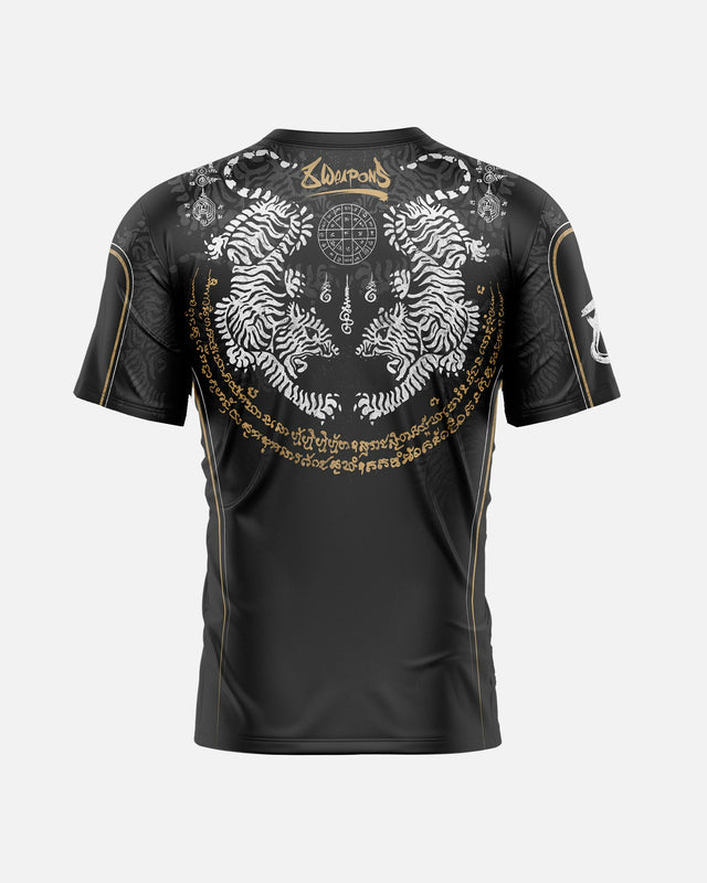 8 WEAPONS T-Shirt Functioneel Tiger Yant - Zwart/Geel