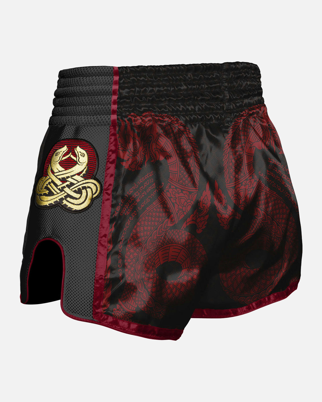 8 WEAPONS Muay Thai Shorts Naga - Zwart/Rood